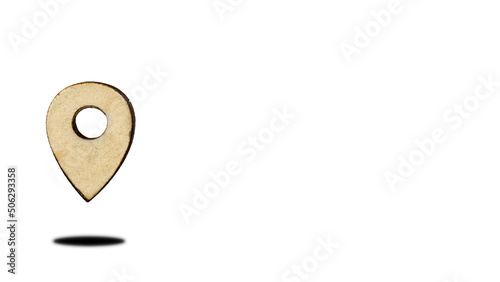 Icon, geolocation emblem, location and place of arrival, destination, goal