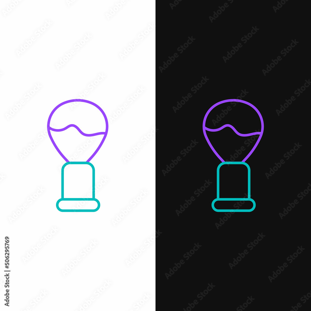 Line Shaving brush icon isolated on white and black background. Barbershop symbol. Colorful outline concept. Vector Line Shaving brush icon isolated on white and black background. Barbershop symbol. Colorful outline concept. Vector