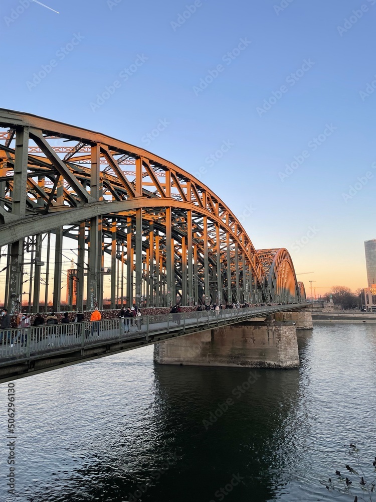 Naklejka premium Bridge (Hohenzollernbrücke) in Köln Germany. 