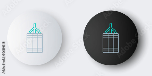Line Detonate dynamite bomb stick icon isolated on grey background. Time bomb - explosion danger concept. Colorful outline concept. Vector © Oksana