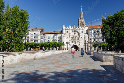 Medieval gate and arch of Santa Maria, burgos, castilla y leon, spain. photo