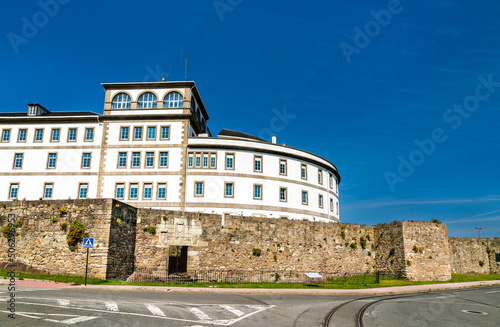 Old military hospital on top of defensive walls of A Coruna in Galicia, Spain