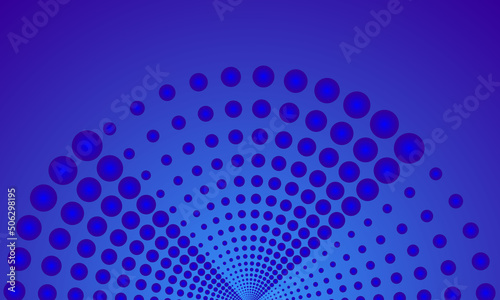 Lovely blue background with a fan of circles. Pattern with sunrise. Wallpaper with the tail of a firebird