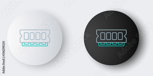 Line RAM, random access memory icon isolated on grey background. Colorful outline concept. Vector