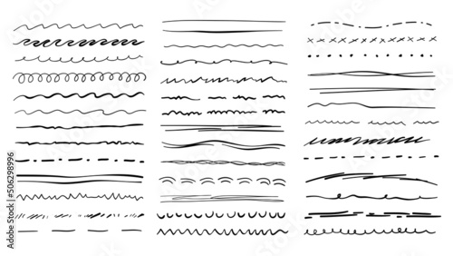 Emphasis lines, underlines, strokes rough sloppy