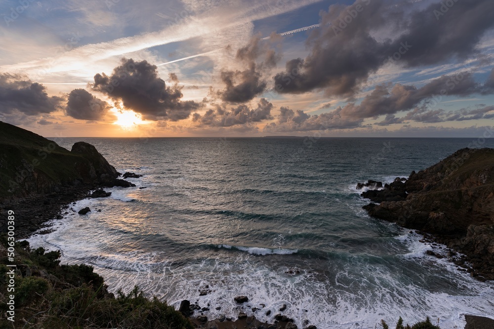 The Bay of Ecalgrain at the end of the day in France