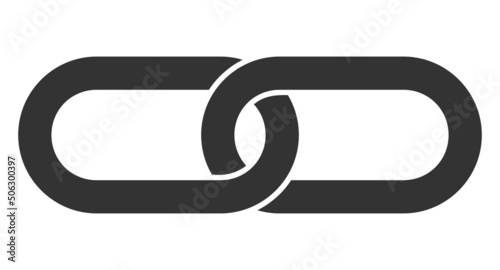 Chain linkage vector illustration. Flat illustration iconic design of chain linkage, isolated on a white background.