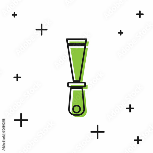 Black Putty knife icon isolated on white background. Spatula repair tool. Spackling or paint instruments. Vector