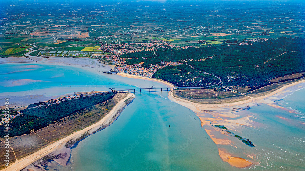 aerial view of Noirmoutier Bridge