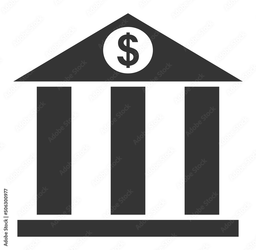 Bank building vector illustration. Flat illustration iconic design of bank building, isolated on a white background. Bank building vector illustration. Flat illustration iconic design of bank building, isolated on a white background.