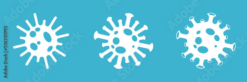 Coronavirus (COVID-19) cells icon set for design. Flat style. Illustrations.