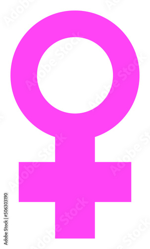 Female sign vector illustration. Flat illustration iconic design of female sign, isolated on a white background.