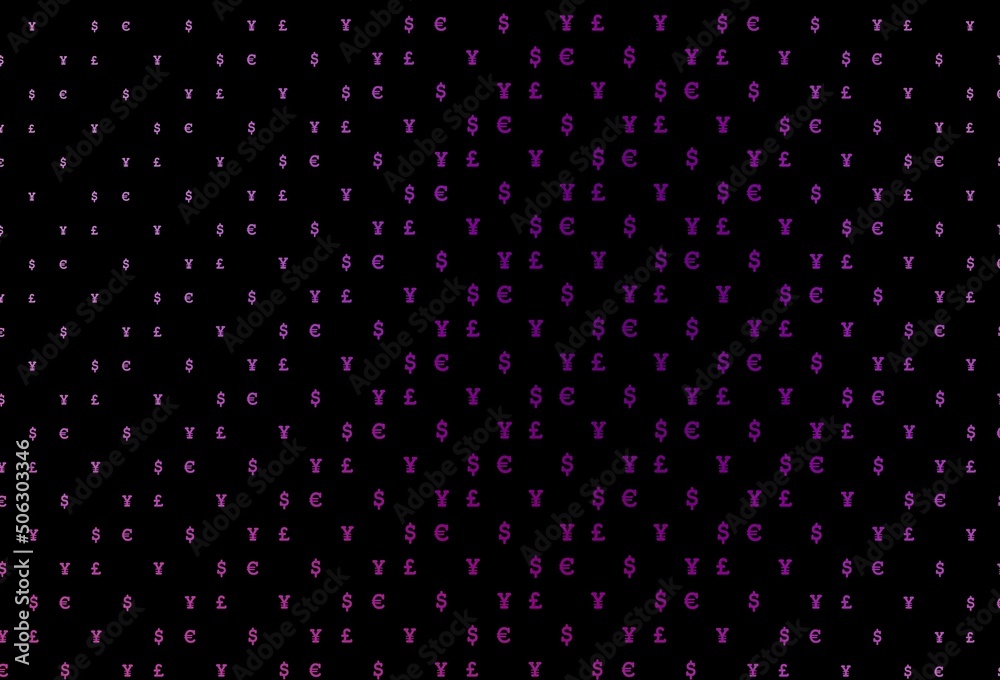 Dark purple vector cover with EUR, USD, GBP, JPY. Dark purple vector cover with EUR, USD, GBP, JPY.