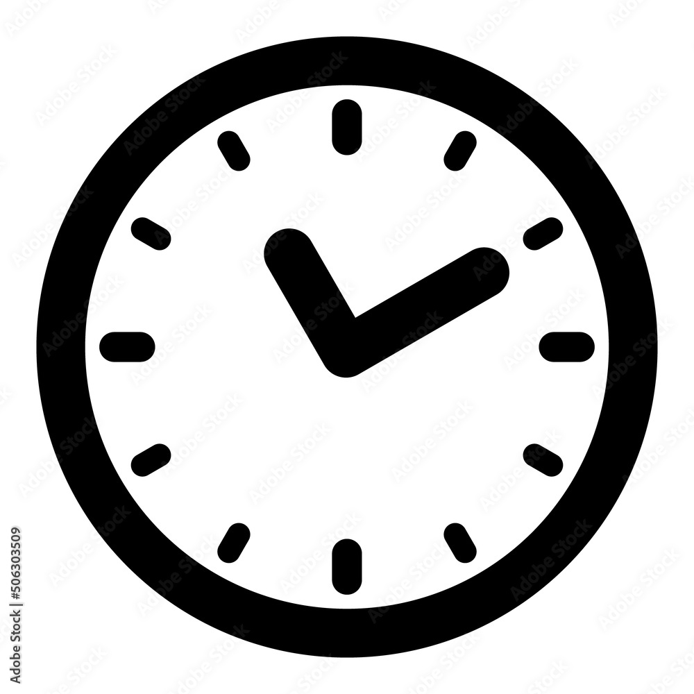 Clock vector illustration. Flat illustration iconic design of clock, isolated on a white background. Clock vector illustration. Flat illustration iconic design of clock, isolated on a white background.
