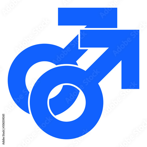 Male signs vector illustration. Flat illustration iconic design of male signs, isolated on a white background.