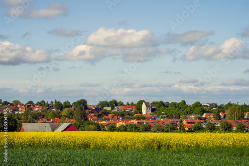 View over Glumslov in Skane, Sweden.  photo