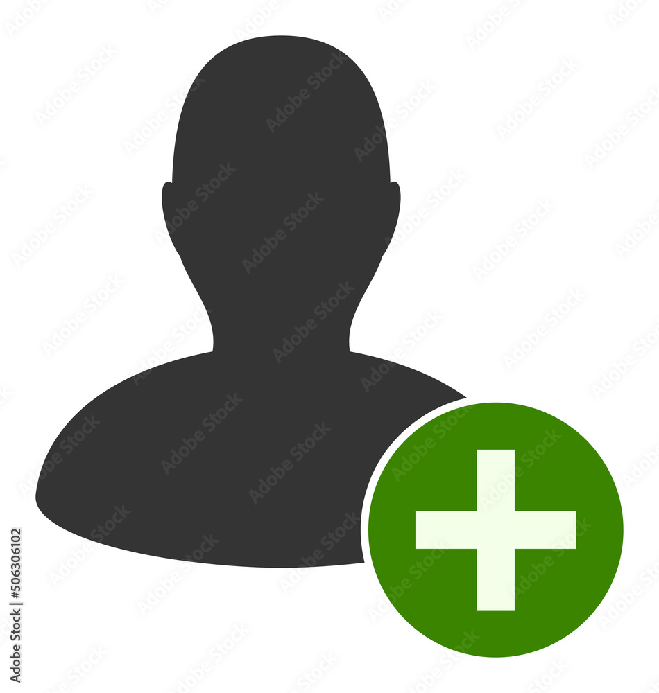 Append user vector illustration. Flat illustration iconic design of append user, isolated on a white background. Append user vector illustration. Flat illustration iconic design of append user, isolated on a white background.