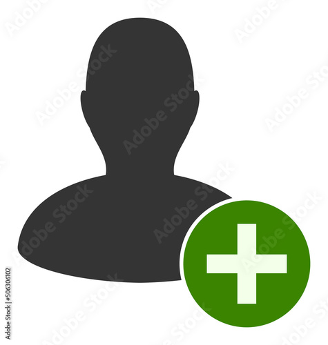 Append user vector illustration. Flat illustration iconic design of append user, isolated on a white background.
