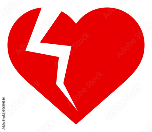Heart break vector illustration. Flat illustration iconic design of heart break, isolated on a white background.