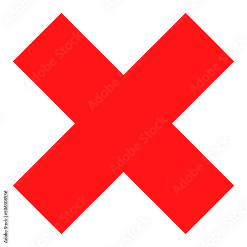 X-cross delete vector illustration. Flat illustration iconic design of x-cross delete, isolated on a white background.