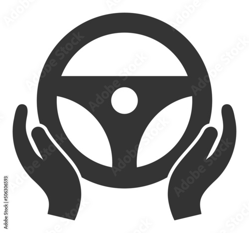 Car drive vector illustration. Flat illustration iconic design of car drive, isolated on a white background.