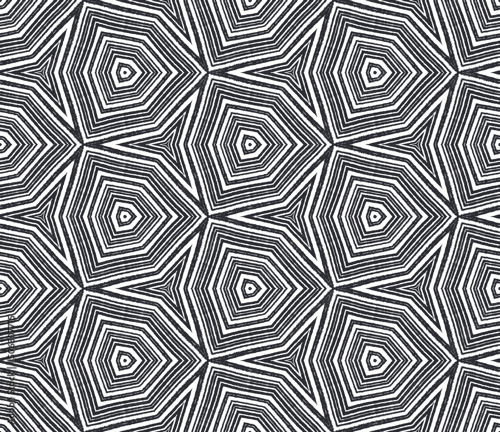 Ethnic hand painted pattern. Black symmetrical Ethnic hand painted pattern. Black symmetrical