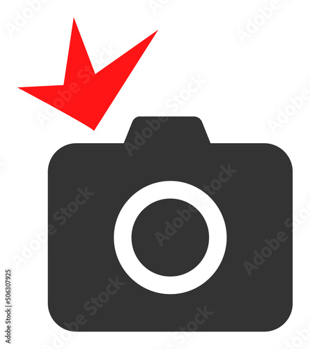 Photo flash vector illustration. Flat illustration iconic design of photo flash, isolated on a white background.