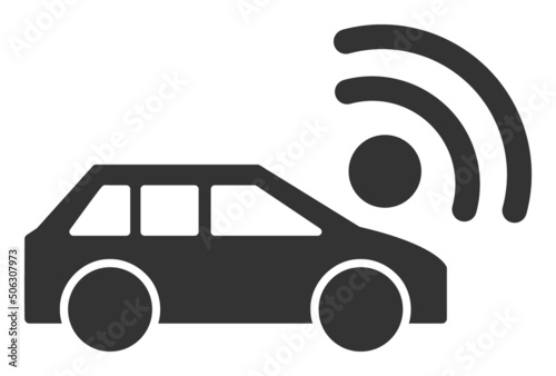 Car radar vector illustration. Flat illustration iconic design of car radar, isolated on a white background.