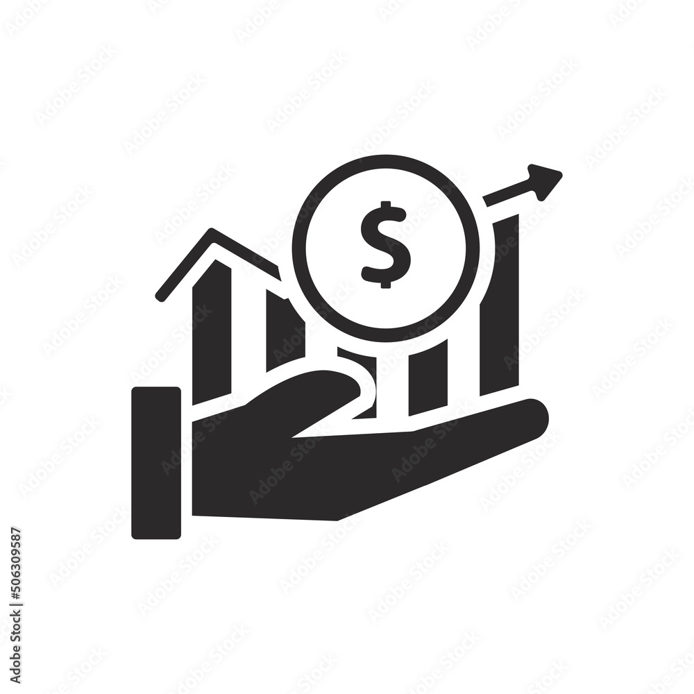 Economy icon in glyph style isolated on white background Economy icon in glyph style isolated on white background