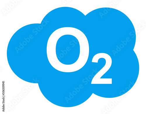 Oxigen cloud vector illustration. Flat illustration iconic design of oxigen cloud, isolated on a white background.