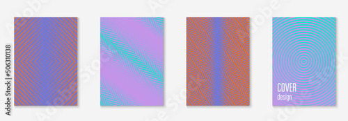 Set brochure as minimalist trendy cover. Line geometric element.