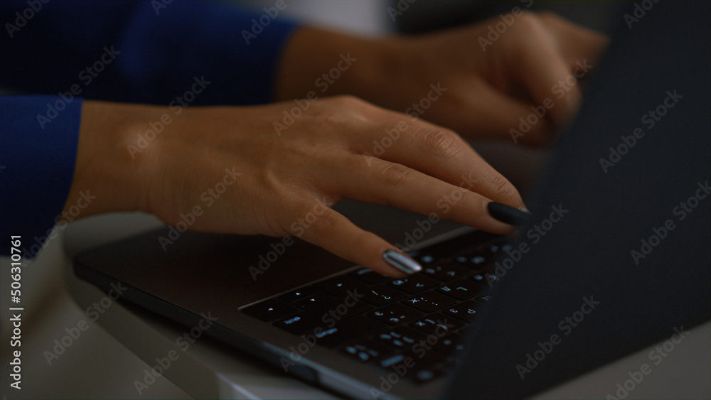 Diverse business people hands writing notebook typing laptop keyboard in office. Diverse business people hands writing notebook typing laptop keyboard in office.