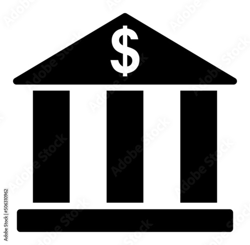 Bank vector illustration. Flat illustration iconic design of bank, isolated on a white background.