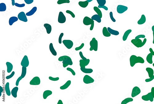 Light Blue, Green vector pattern with chaotic shapes.