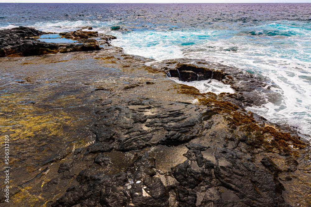 The Rugged Volcanic Coastline at Kalihi Point, Hawaii Island, Hawaii, USA