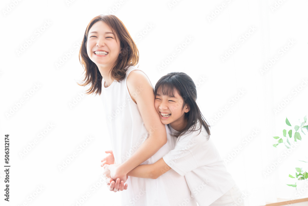 笑顔の親子 笑顔の親子