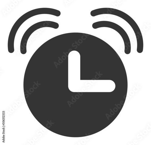 Alarm clock vector illustration. Flat illustration iconic design of alarm clock, isolated on a white background.
