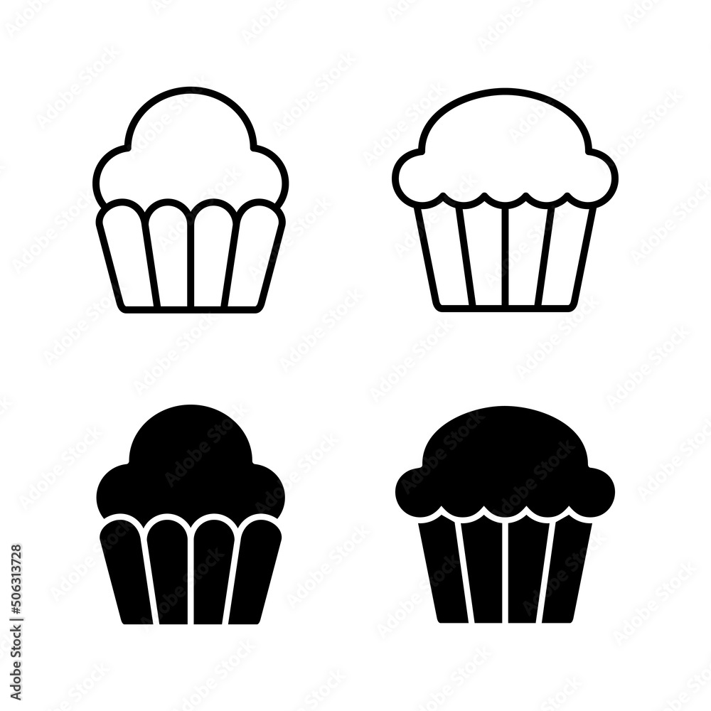 Cup cake icons vector. Cup cake sign and symbol