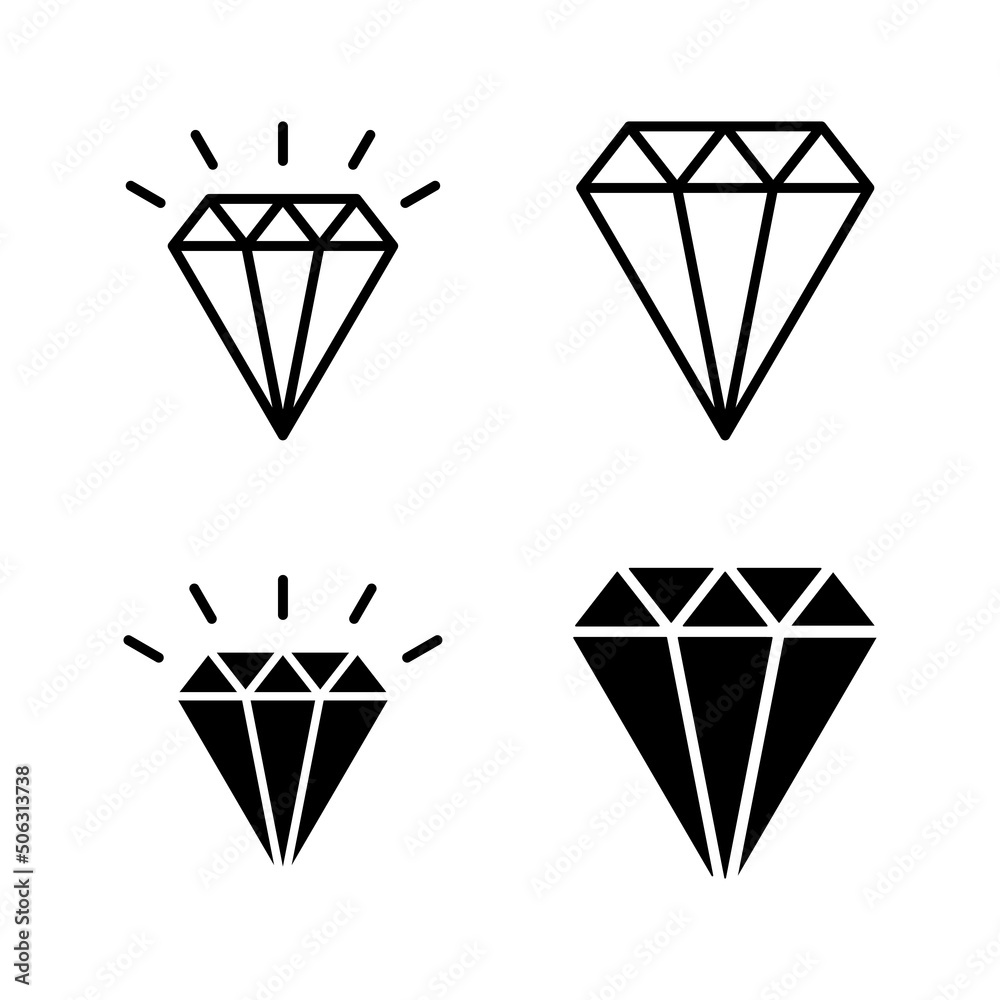 Diamond icons vector. diamond gems sign and symbol Diamond icons vector. diamond gems sign and symbol