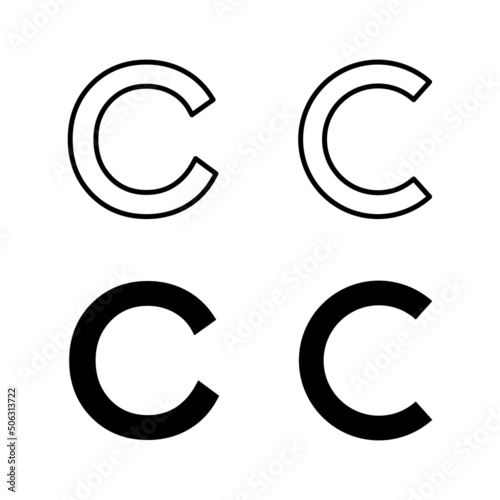 Copyright icons vector. copyright sign and symbol