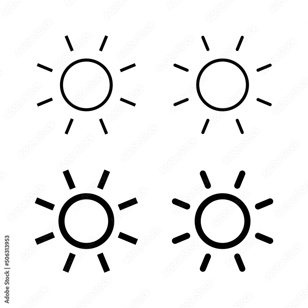 Sun icons vector. Brightness sign and symbol Sun icons vector. Brightness sign and symbol