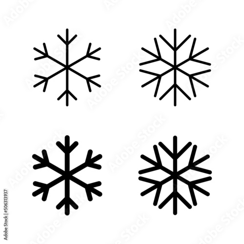 Snow icons vector. snowflake sign and symbol