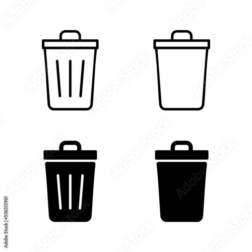 Trash icons vector. trash can icon. delete sign and symbol.
