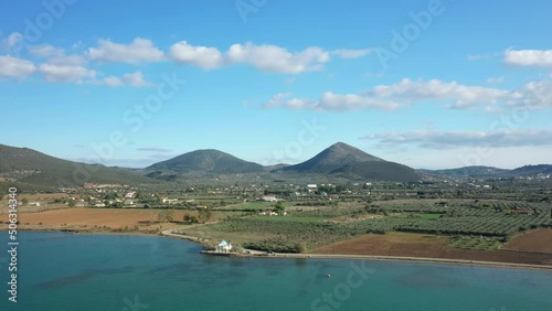 The mountains around Kilada in Europe, Greece, Peloponnese, Argolis, in summer on a sunny day. photo