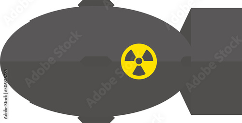 Illustration of an atomic bomb seen from the side