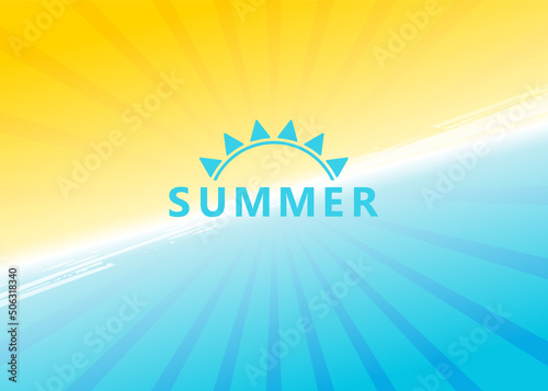 summer background design with gradient and palm leaf theme