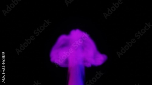 fiusha colored smoke mushroom rising photo