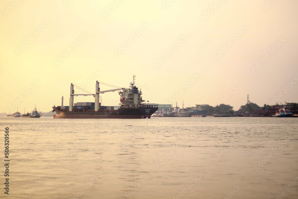 tanker ship in the middle of the river