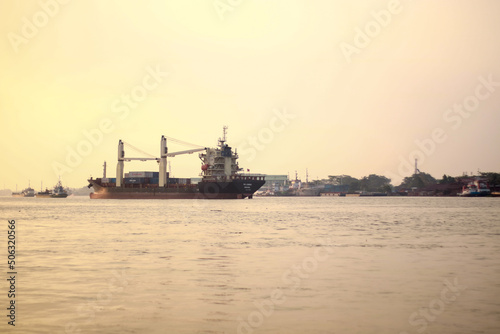 tanker ship in the middle of the river