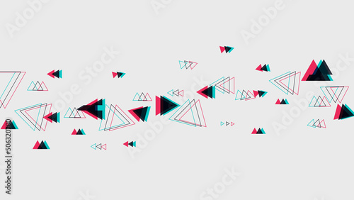 Glitched Scattered Triangle pattern, on light grey backdrop